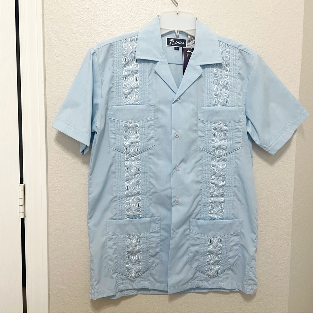 Lt Blue Guayabera